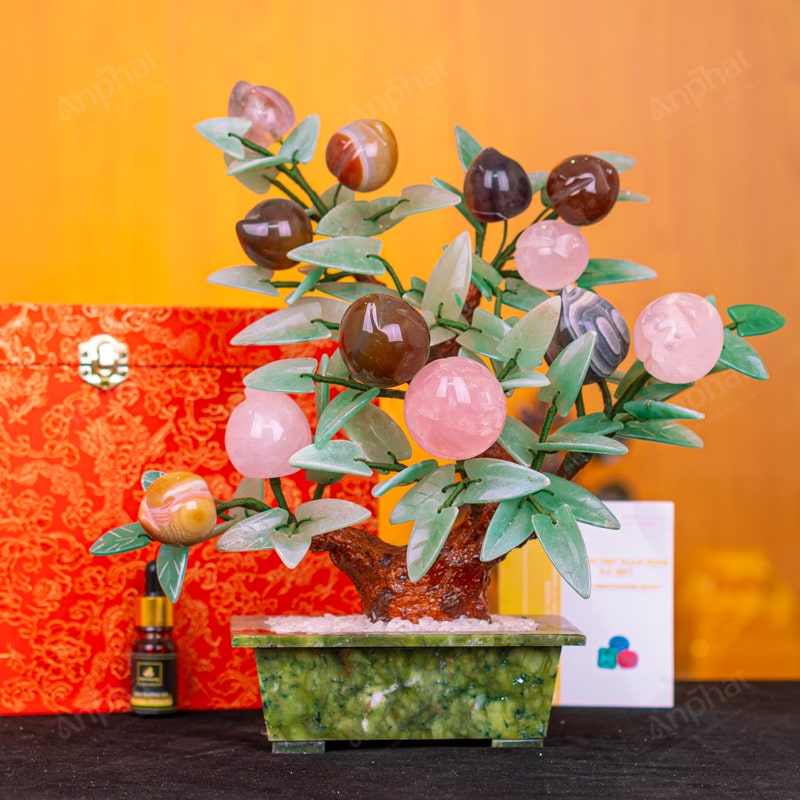 Cây Đào Thạch Anh Ngũ Sắc 2A 12 Quả