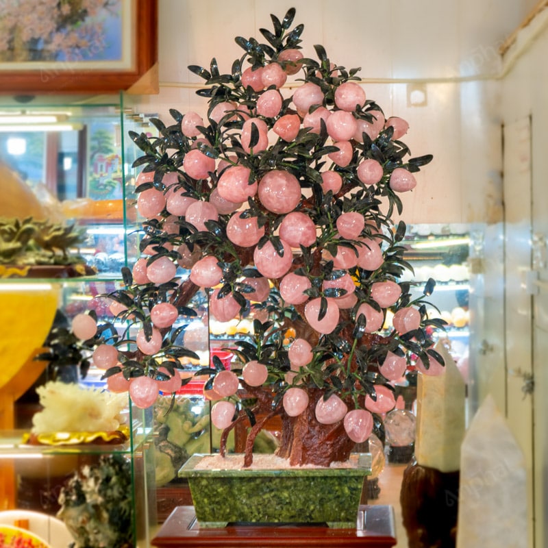 Cây Đào Đá Thạch Anh Hồng 3A 88 Quả