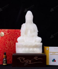 Tượng Quan Âm Bồ Tát Ngọc Onyx Trắng - 5,91kg - M2560591