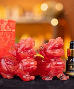 Cặp Tỳ Hưu Đá Núi Lửa Đỏ - 13cm - M2854069