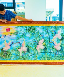 Tranh Đá Quý Hồng Hạc - AT016