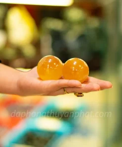 Cặp Bi Lăn Tay Canxit Vàng - M0345