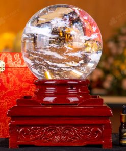 Quả cầu chế tác từ đá núi lửa màu trắng