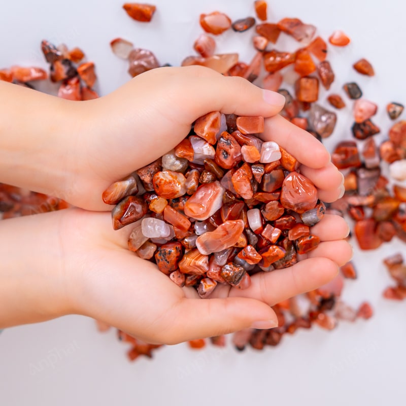 Đá Mã Não Đỏ Vụn Mài Bóng 1A 001-0301A-1020