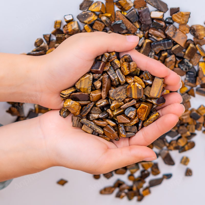 Đá Thạch Anh Vụn Mắt Hổ Mài Bóng 1A 001-0411A-1020