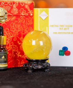 Quả Cầu Thạch Anh Vàng 2A Có Sao - 0,2kg - M260602