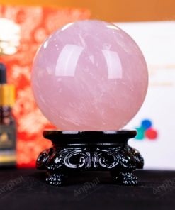Quả Cầu Thạch Anh Hồng 4A Có Sao 0,57kg 011-0764A-0.57