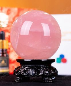 Quả Cầu Thạch Anh Hồng 4A Có Sao 0,66kg 011-0764A-0.66