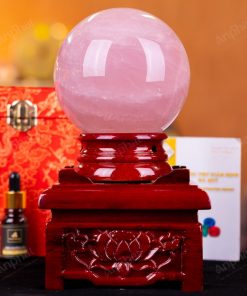 Quả Cầu Thạch Anh Hồng 4A Có Sao 1,86kg 011-0764A-1.86