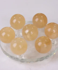 Thất Tinh Trận Đồ Đá Canxit Vàng 15cm