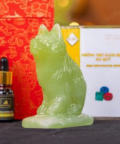 Tượng Mèo Đá Onyx Xanh 10cm 051-054DN-10