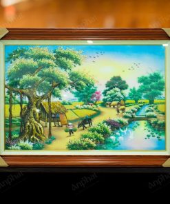 Tranh Đá Quý Làng Quê - M1275