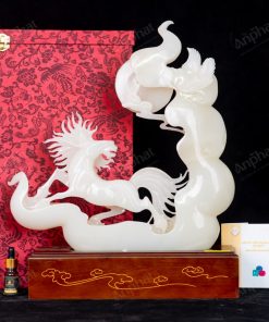 Nhất Mã Phi Thiên Ngọc Onyx Trắng 45cm 072-053T06-45