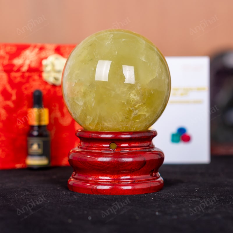 Quả Cầu Thạch Anh Vàng