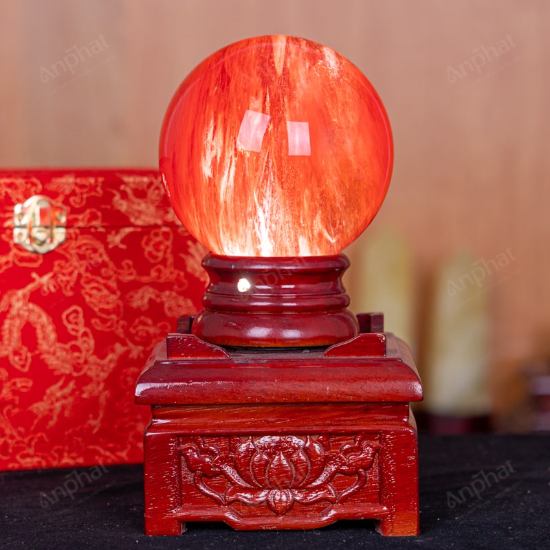 Quả Cầu Đá Núi Lửa Đỏ 6A 1,61kg 011-0596A-1.61