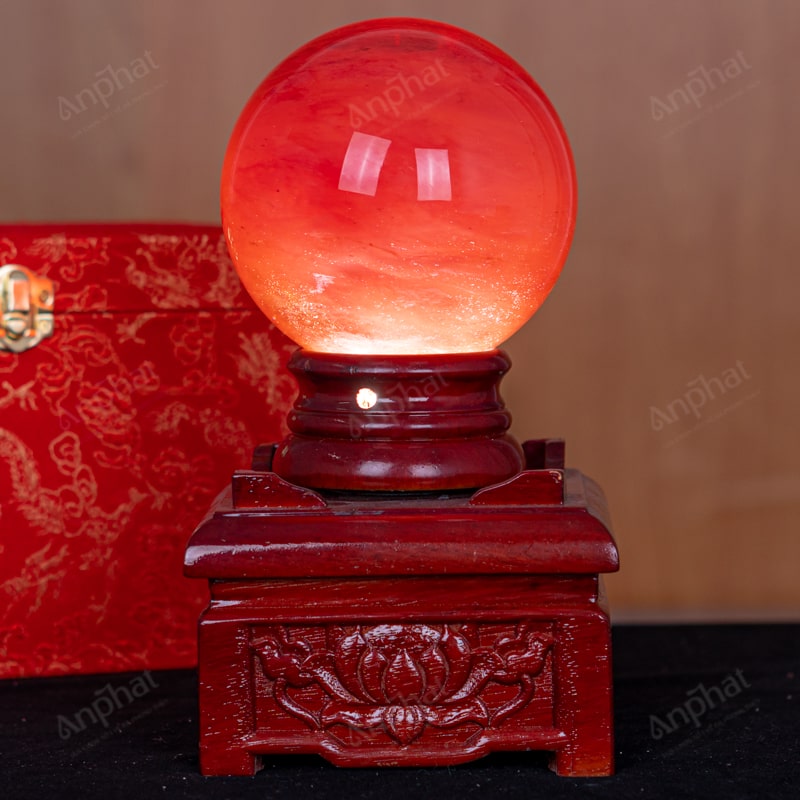 Quả Cầu Đá Núi Lửa Đỏ 6A 1,63kg 011-0596A-1.63