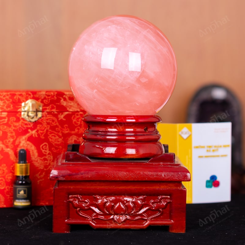 Đá Phong Thủy An Phát chuyên cung cấp quả cầu thạch anh hồng chất lượng