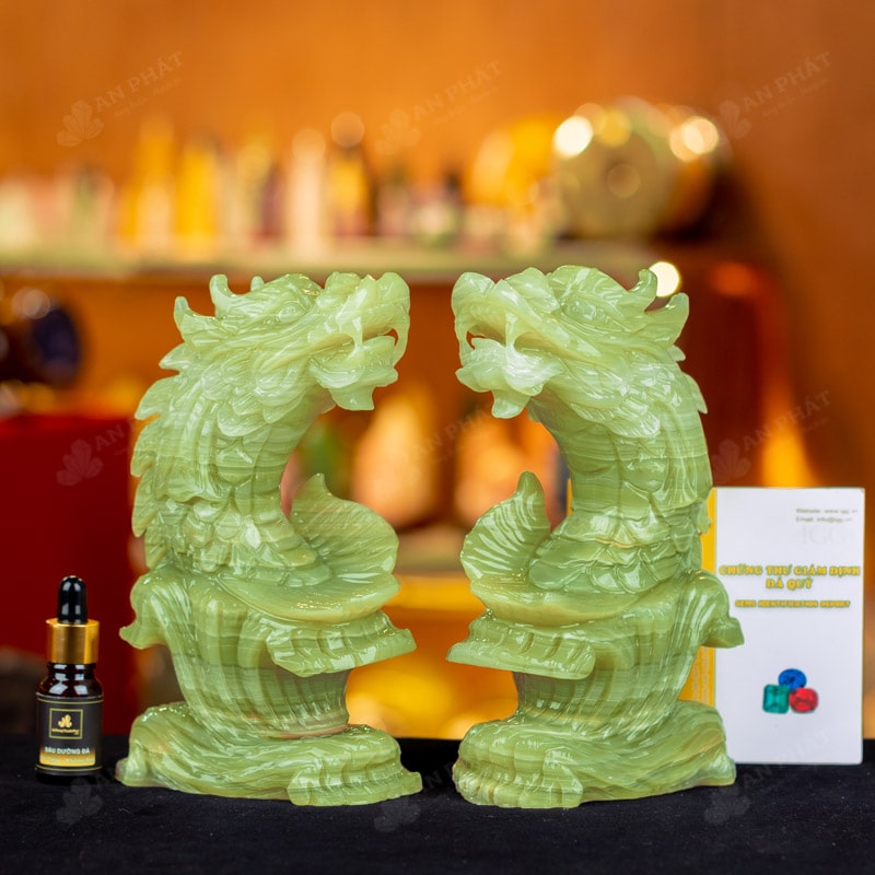 Cặp Cá Chép Hóa Rồng Onyx Xanh