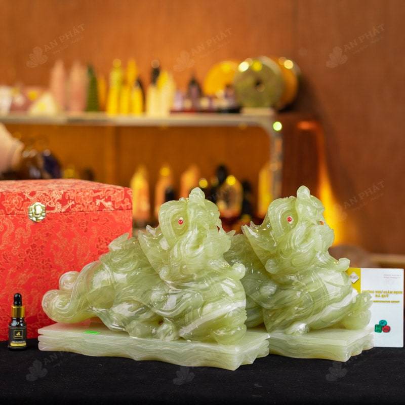 Cặp Tỳ Hưu Onyx Xanh