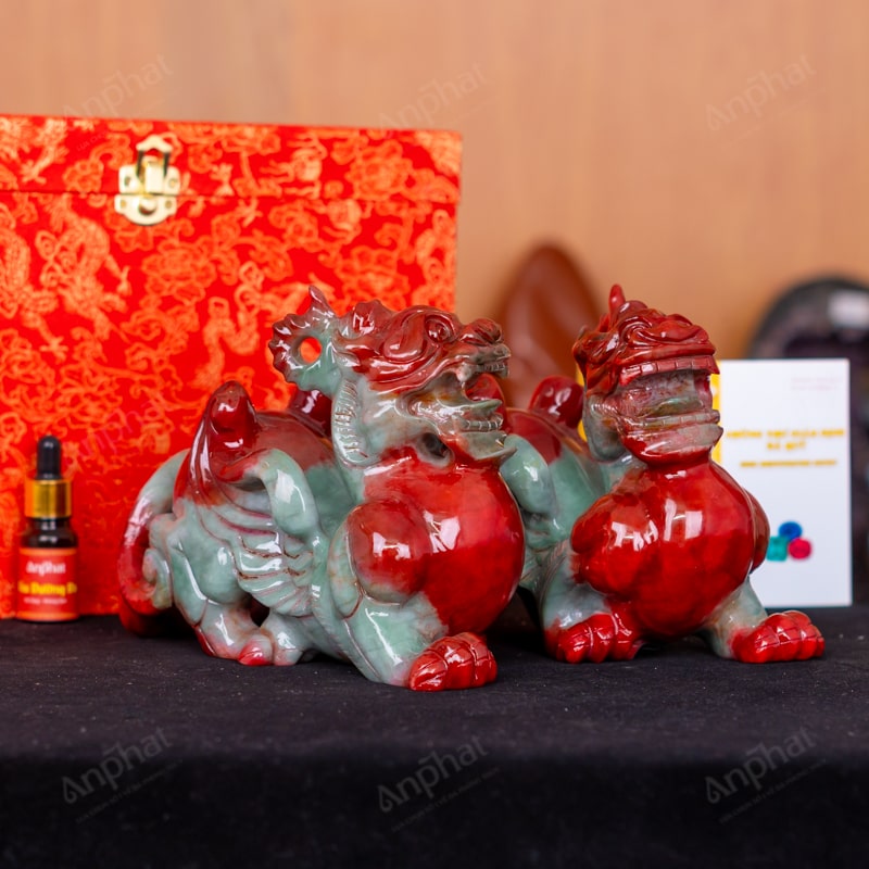 Cặp Tỳ Hưu Serpentine Ngọc Huyết