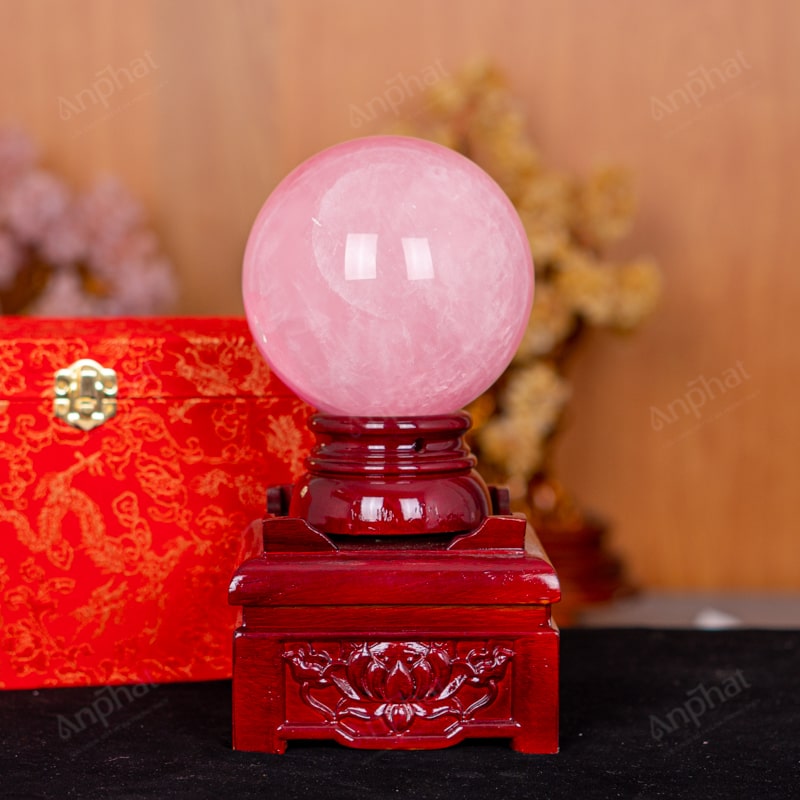 Quả Cầu Thạch Anh Hồng 5A 2,43kg 011-0765A-2,43