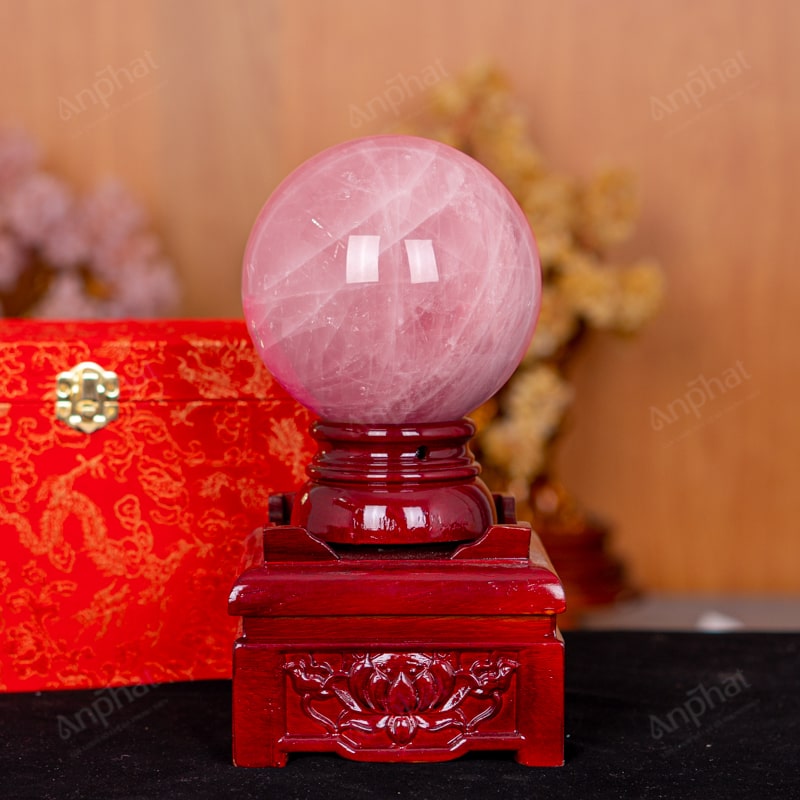 Quả Cầu Thạch Anh Hồng 5A 2,5kg 011-0765A-2,5
