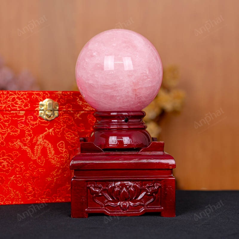 Quả Cầu Thạch Anh Hồng 7A 2,04kg 011-0767A-2,04