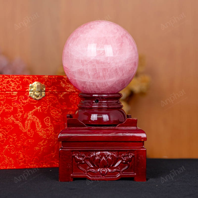 Quả Cầu Thạch Anh Hồng 7A 2,31kg 011-0767A-2,31