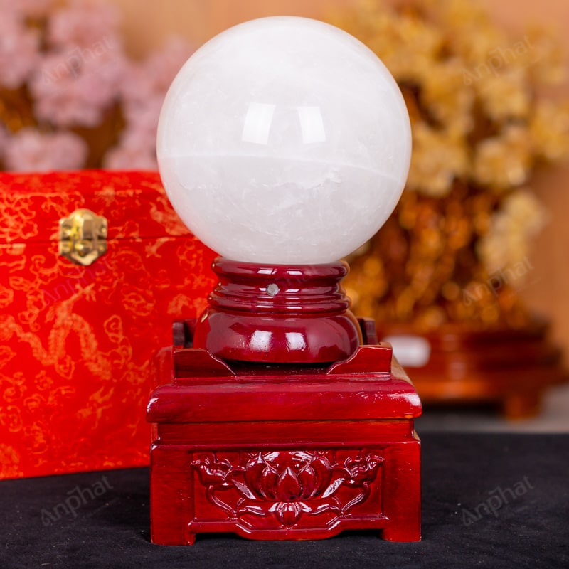 Quả Cầu Thạch Anh Trắng Dừa 2A 2,79kg 011-0882A-2.79