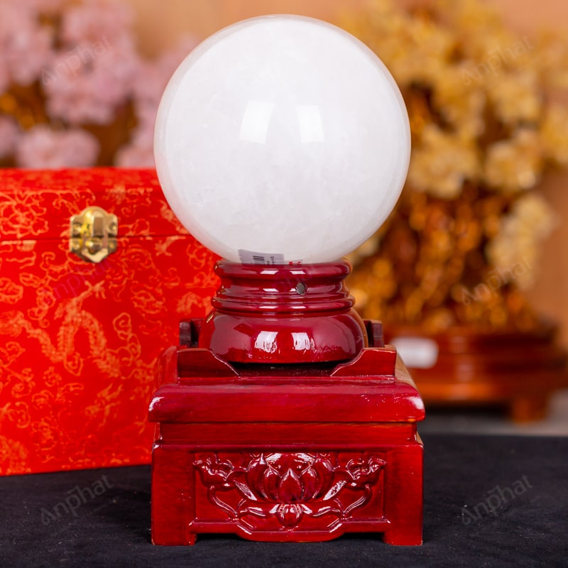 Quả Cầu Thạch Anh Trắng Dừa 2A 2,85kg 011-0882A-2.85