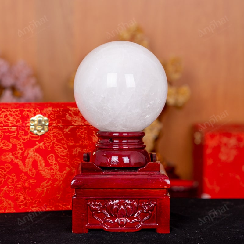 Quả Cầu Thạch Anh Trắng Dừa 3,01kg 011-0882A-3,01