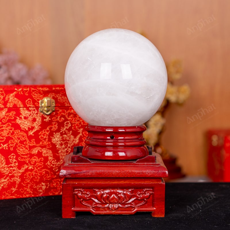 Quả Cầu Thạch Anh Trắng Dừa 5,65kg 011-0882A-5,65