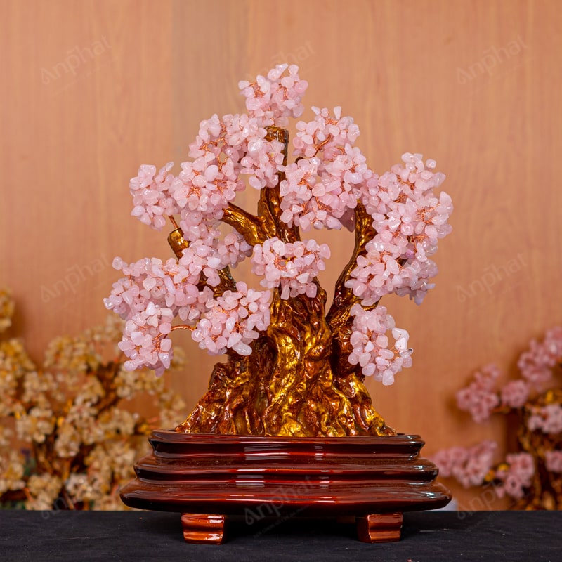 Cây Tài Lộc Đá Thạch Anh Hồng Đế Rời 52cm 018-076D07-52
