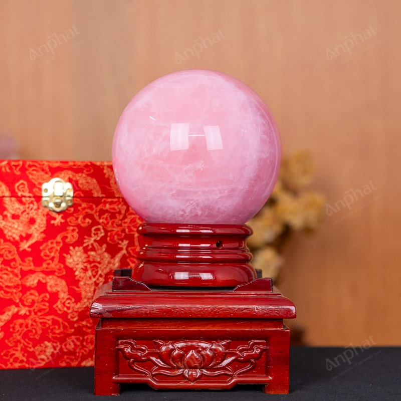 Quả Cầu Thạch Anh Hồng 7A 3,78kg 011-0767A-3,78