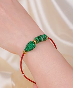 Vòng Tay Dây Cáp Đồng Điếu Ngọc Sơn Thủy Mix Hồ Ly 113-105V02-AP