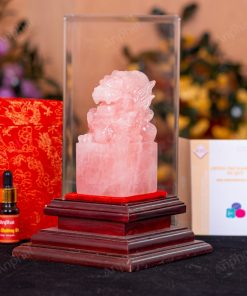 Ấn Rồng Thạch Anh Hồng 1A 13cm 015-0761A-13