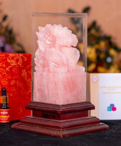 Ấn Rồng Thạch Anh Hồng 1A 16cm 015-0761A-16