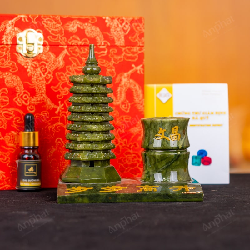 Tháp Văn Xương Ống Bút Đá Serpentine