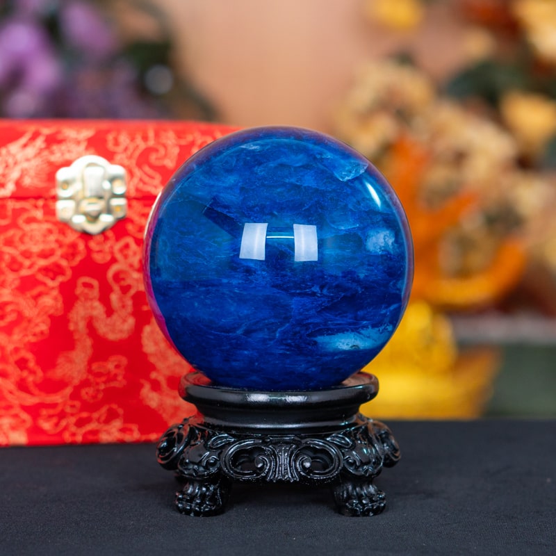 Quả Cầu Đá Núi Lửa Xanh Biển 3A 1,19kg 011-0623A-1,19