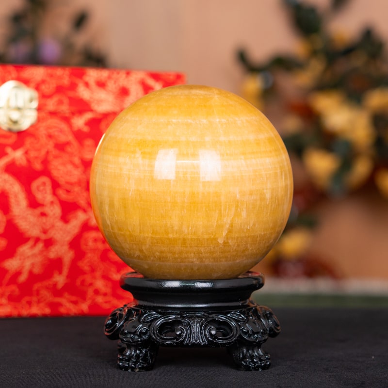 Quả Cầu Ngọc Hoàng Long Vàng 1A 1,41kg 011-0491A-1,41