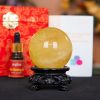Quả Cầu Thạch Anh Vàng 4A 0,37kg 011-0914A-0,37