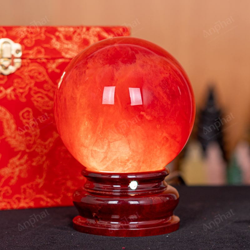 Quả Cầu Đá Núi Lửa Đỏ 6A 1,48kg 011-0596A-1,48