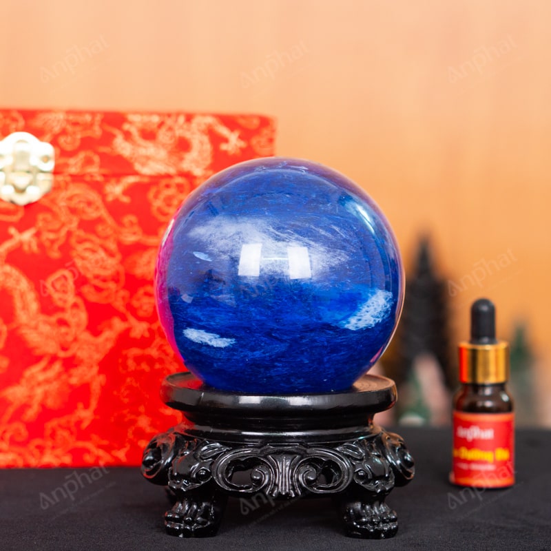 Quả Cầu Đá Núi Lửa Xanh Biển 3A 1,04kg 011-0623A-1,04