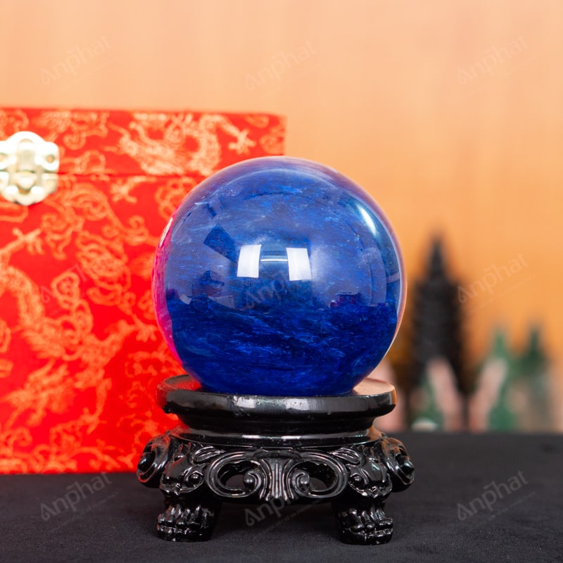 Quả Cầu Đá Núi Lửa Xanh Biển 3A 1,04kg 011-0623A-1,04