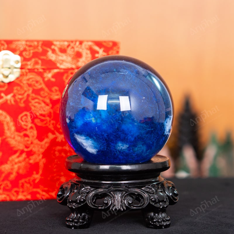 Quả Cầu Đá Núi Lửa Xanh Biển 3A 1,12kg 011-0623A-1,12