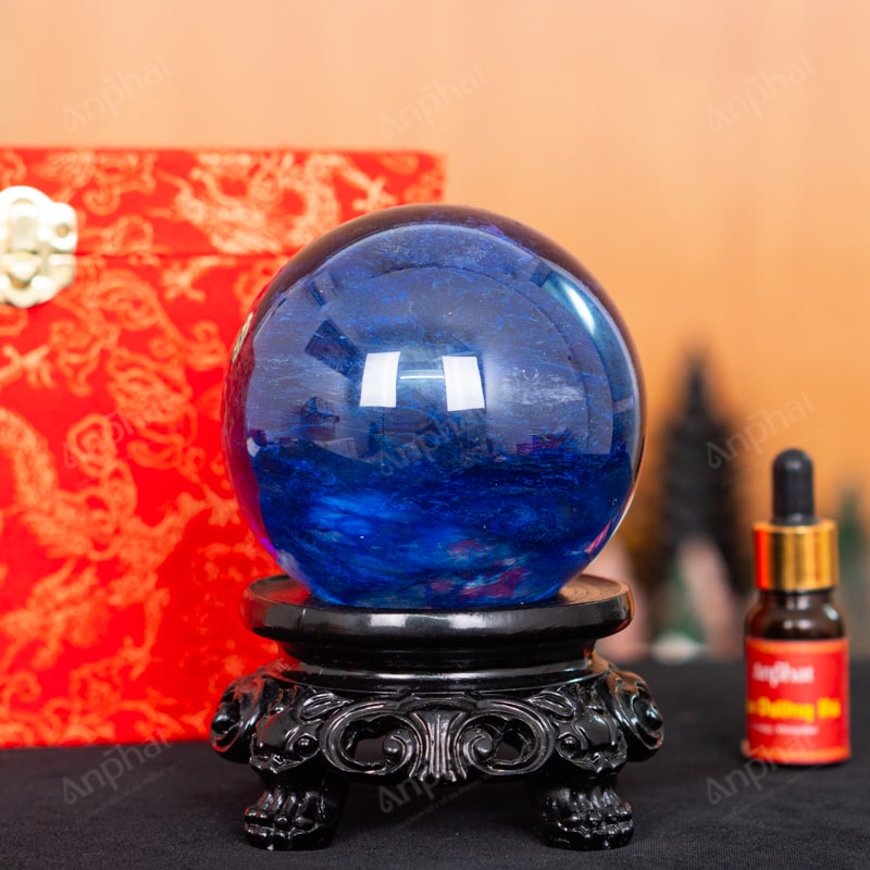 Quả Cầu Đá Núi Lửa Xanh Biển 3A 1,12kg 011-0623A-1,12