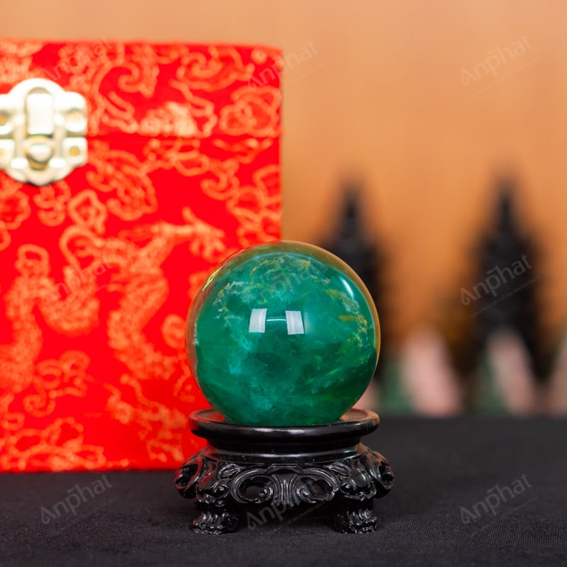 Quả Cầu Fluorite Xanh 5A 0,22kg 011-0135A-0,22