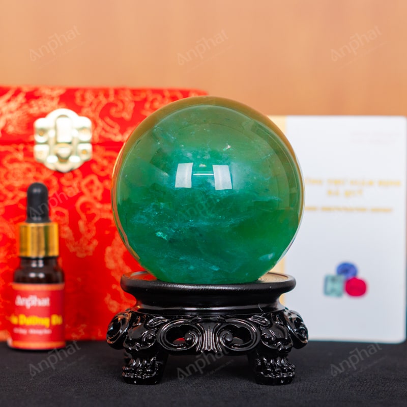 Quả Cầu Fluorite Xanh 5A 1,03kg 011-0135A-1,03