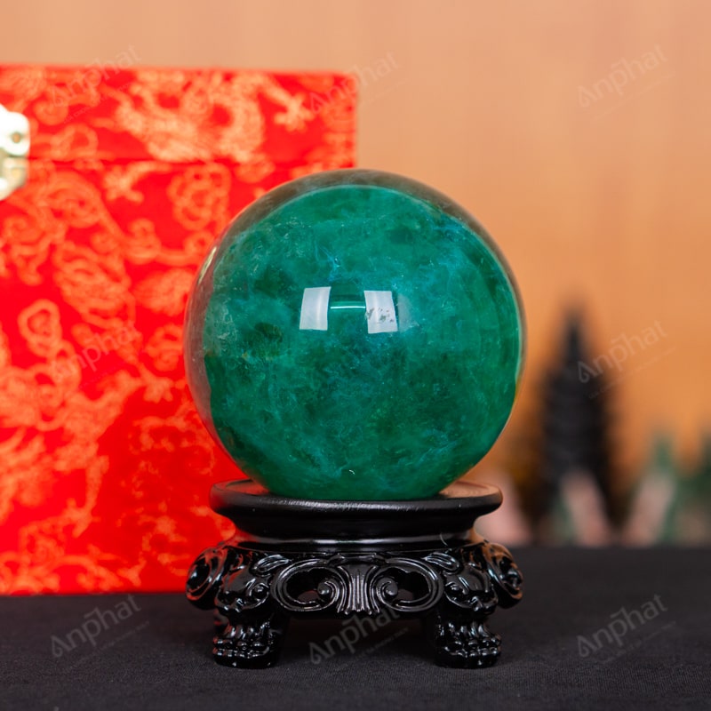 Quả Cầu Fluorite Xanh 5A 1,2kg 011-0135A-1,2