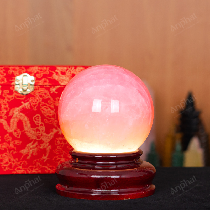 Quả Cầu Thạch Anh Hồng 9A 2,59kg 011-0769A-2,59